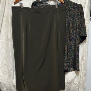 Classic Olive Midi Skirt - Women